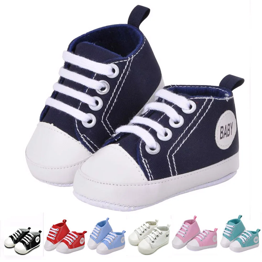 

0-2 year Baby shoes newborn soft Solid canvas Anti-slip shoes sneaker Fashion patch cotton Baby boys girls shoes