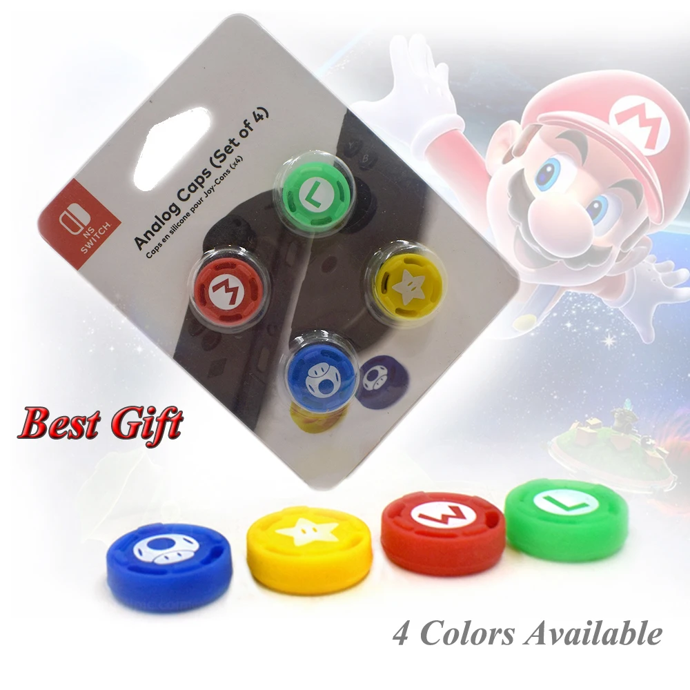 

4 pcs Nintend Switch NS Accessories Joystick Caps Silicone Case Thumbstick Grips Cover for Nintendo Joy-con