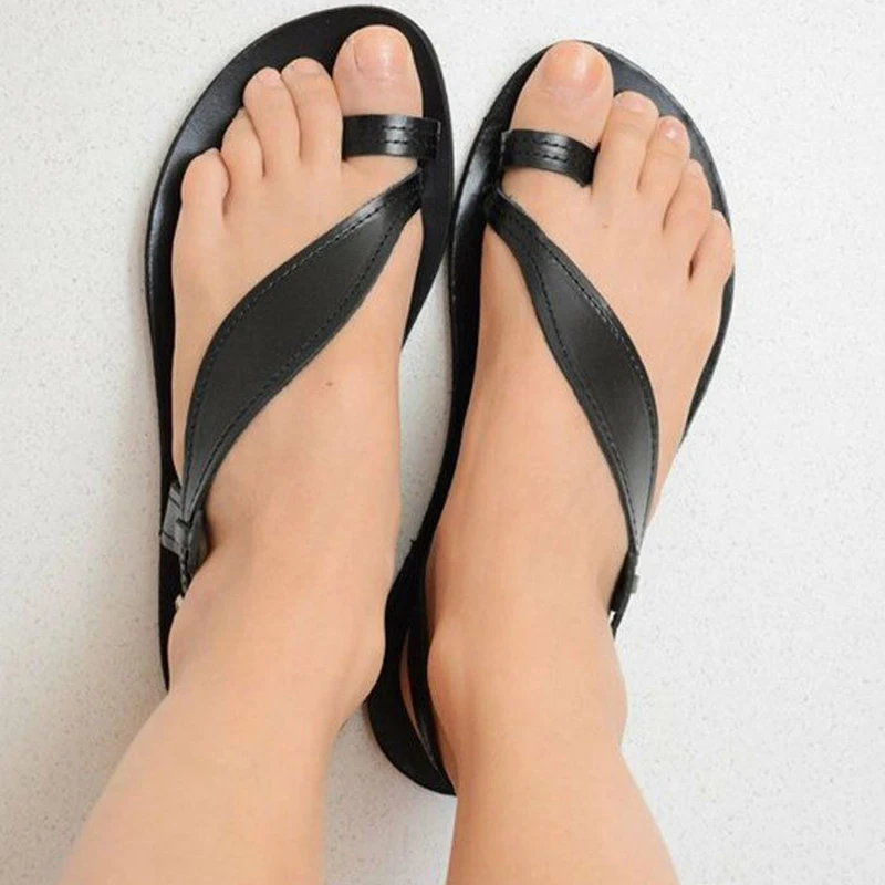 Plus Size 43 Leather Gold Sandals Women Sandals 2019 Summer Flat Beach Gladiator Sandal Brown Black Silver Sexy Flip Flops femme