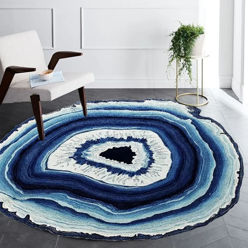 

3D Printed Wood Tree Annual Ring Pattern Round Carpet Bedroom Floor Rugs Baby Crawling Mat Living Room Rug Kitchen Home Decor