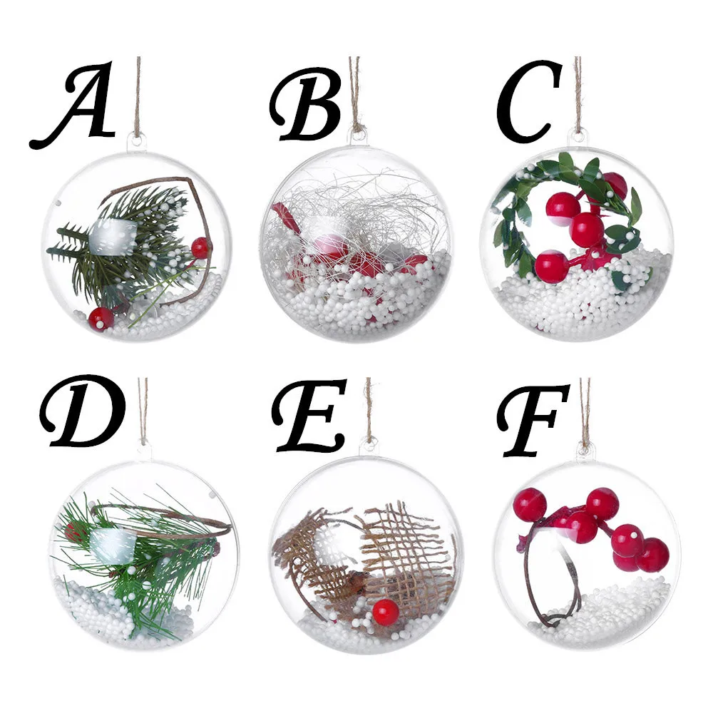 Clear Christmas Decoration Hanging Ball Baubles Round Bauble Ornament Xmas Tree Home Decor Christmas Tree Xmas