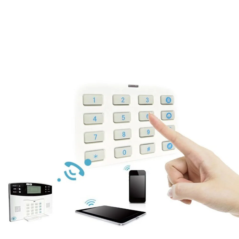 LCD IR GSM Alarm IOS Android APP Control Wireless Home Burglar Alarm System Two Way Intercom SMS Notice for Power Off