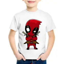 VOGUEON/Детские футболки для мальчиков с дэдпулом 2019 г., летняя Забавная детская футболка Повседневная детская одежда с короткими рукавами для