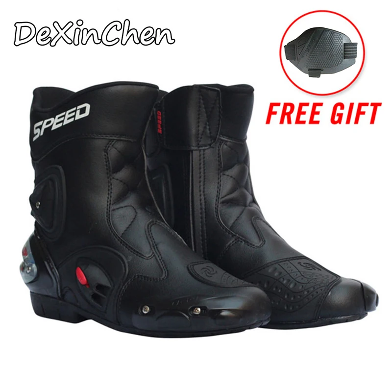 

Moto Racing Motocross white red black Shoes Motorcycle Boots men motorcycle shoes protective four seasons riding shoes