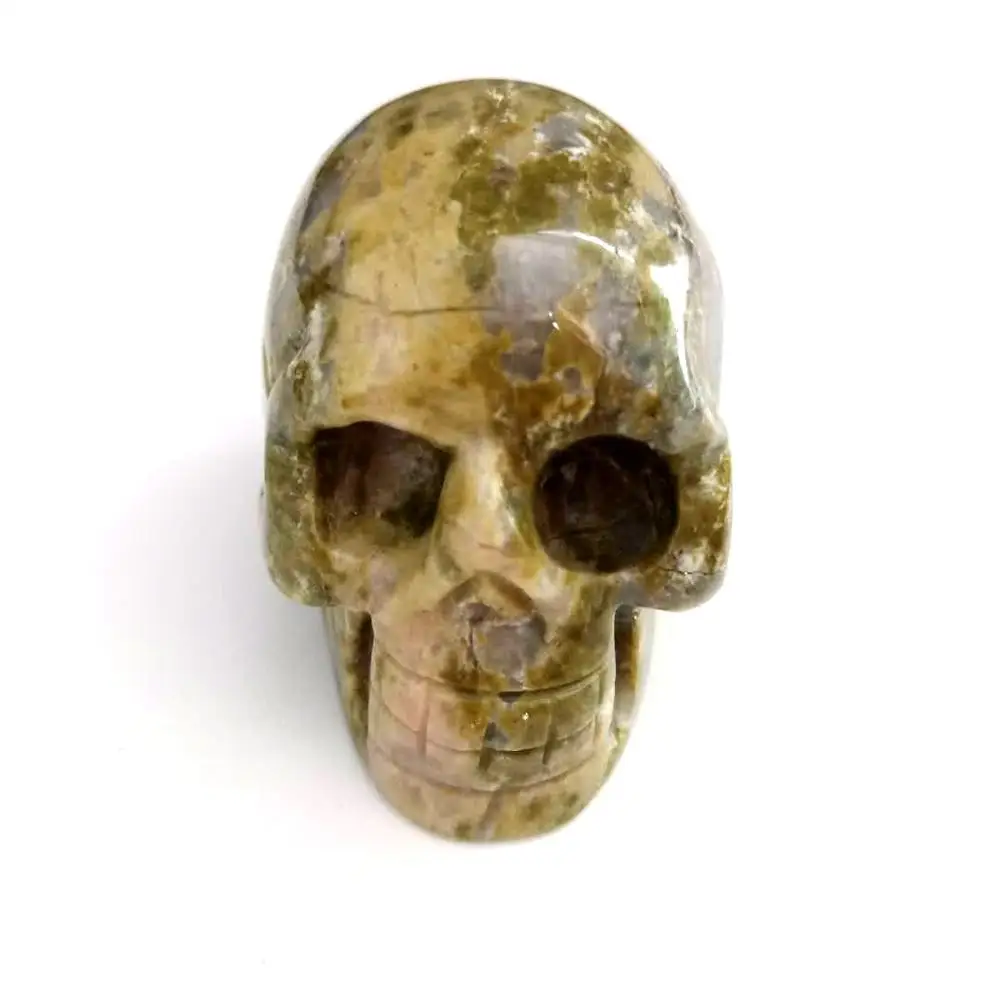 

Hand Carved Natural Unakite Stone Crystal Skull Reiki Skulls Unakite Healing Skulls For Sale GM