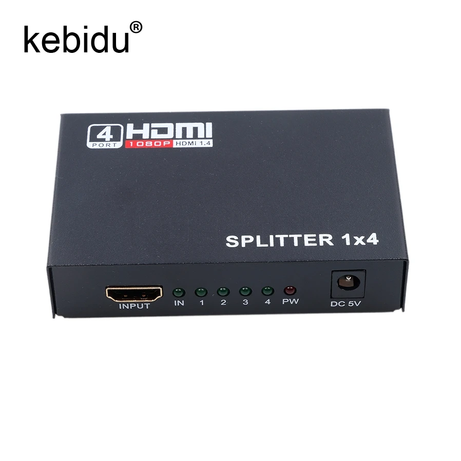Разветвитель kebidu 3D 1080p 1 в 4 выхода HDMI 5 Гбит/с 1X4 порта Hdmi концентратор ретранслятор