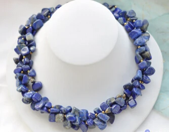 

Jewelr 004907 3row 17" 14mm blue massive lapis lazuli necklace