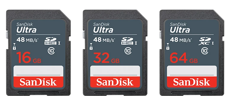 SanDisk ультра разъем для SD карты со шлейфом 8 ГБ 16 ГБ 32 ГБ SDHC 64 Гб SDXC карты памяти класса 10 C10 USH-1 Поддержка камеры