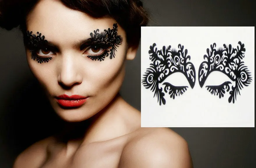 Eyelashes art paper cutting eye stickers carbon fiber goatswool eyemask