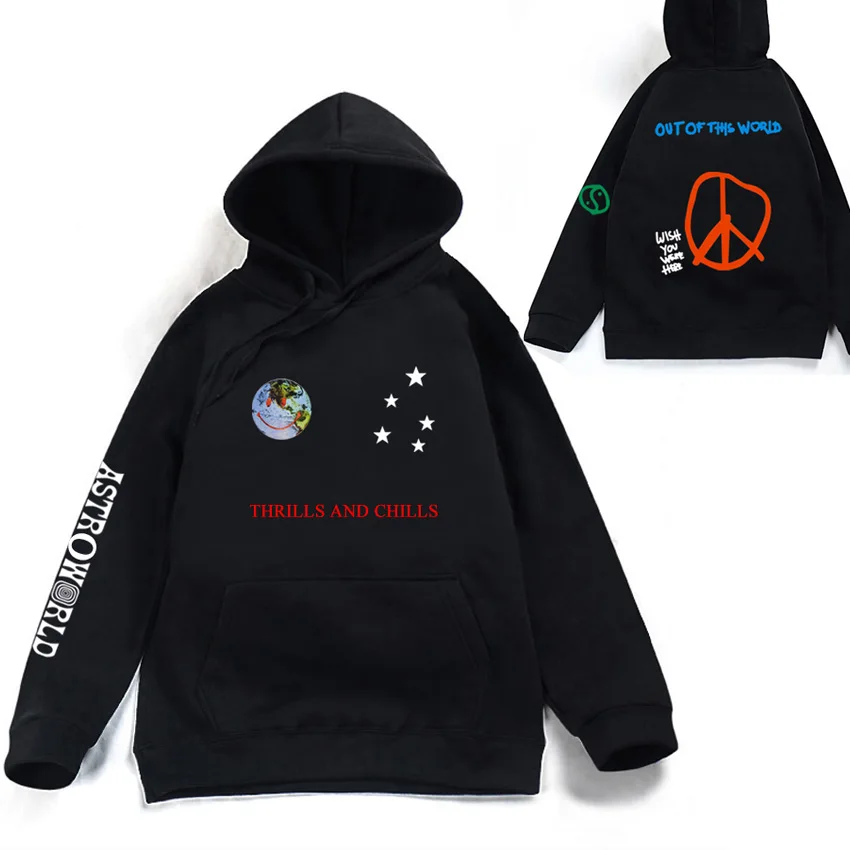 Tanie Astroworld dreszcze i dreszcze bluzy wiosna jesień Streetwear swetry Travis Scotts młodzi mężczyźni kobiety FashionHip Hop drukowanie