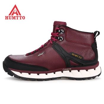 

HUMTTO Women's Winter Outdoor Hiking Trekking Boots Shoes Sneakers For Women Geunine Leather Mountain Trail Boots Shoes Woman