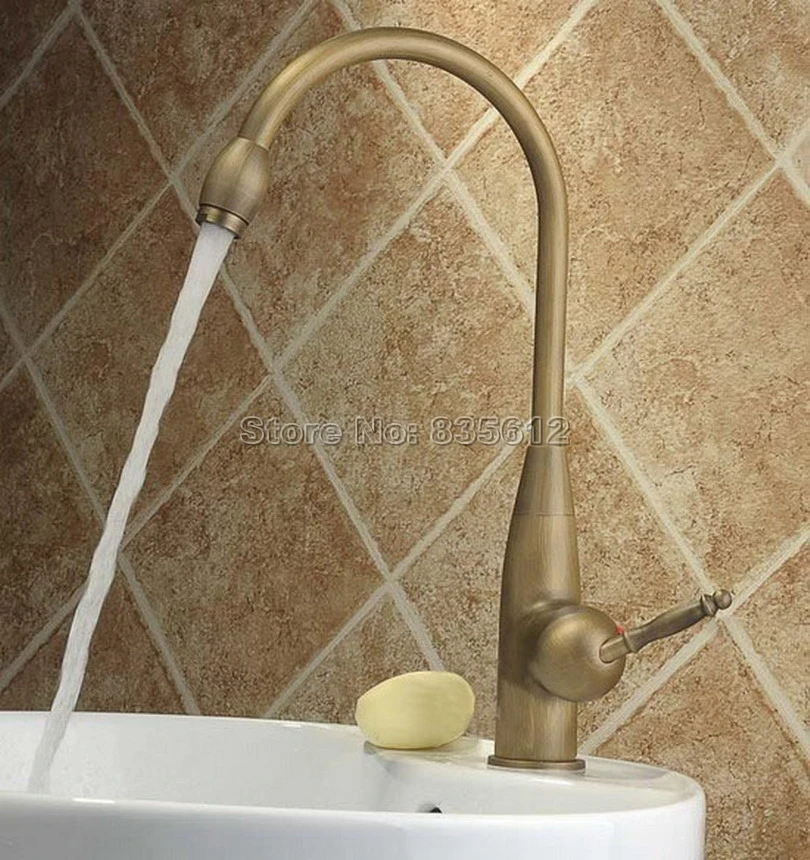 Bathroom Faucet / Kitchen Sink 360 Swivel Spout Deck Mounted Single