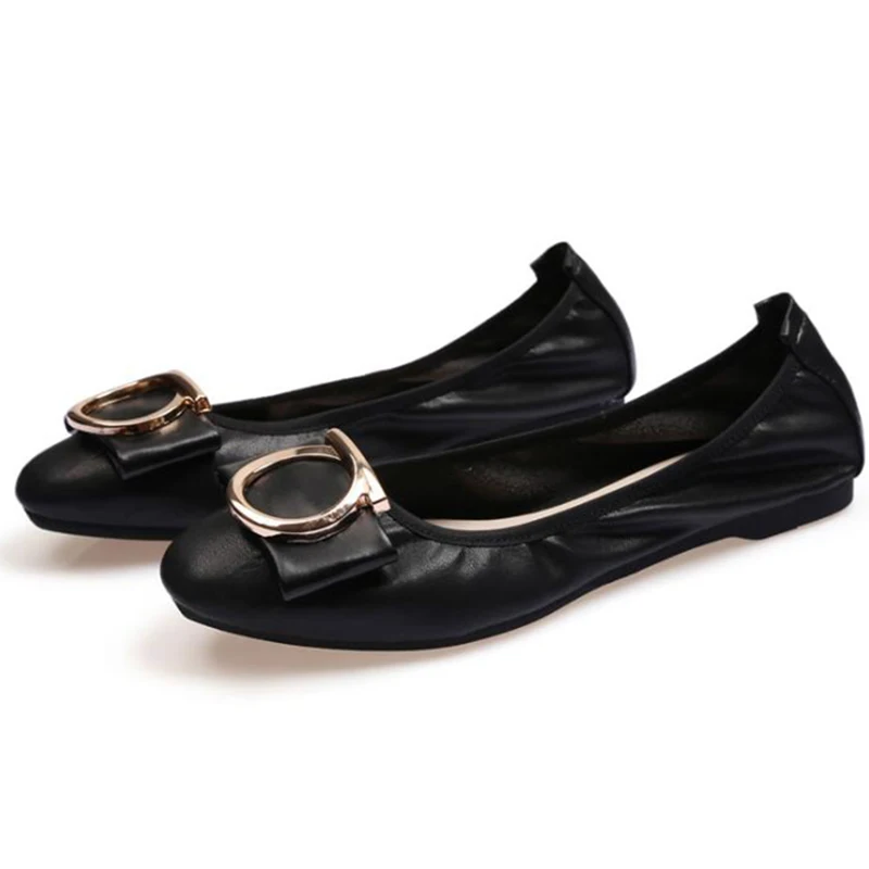 

Brands leather Slip On Ballet Flats Shoes For Women Slip-On Metal decoration Flat Shoes Women Fashion Zapatos Mujer dd137