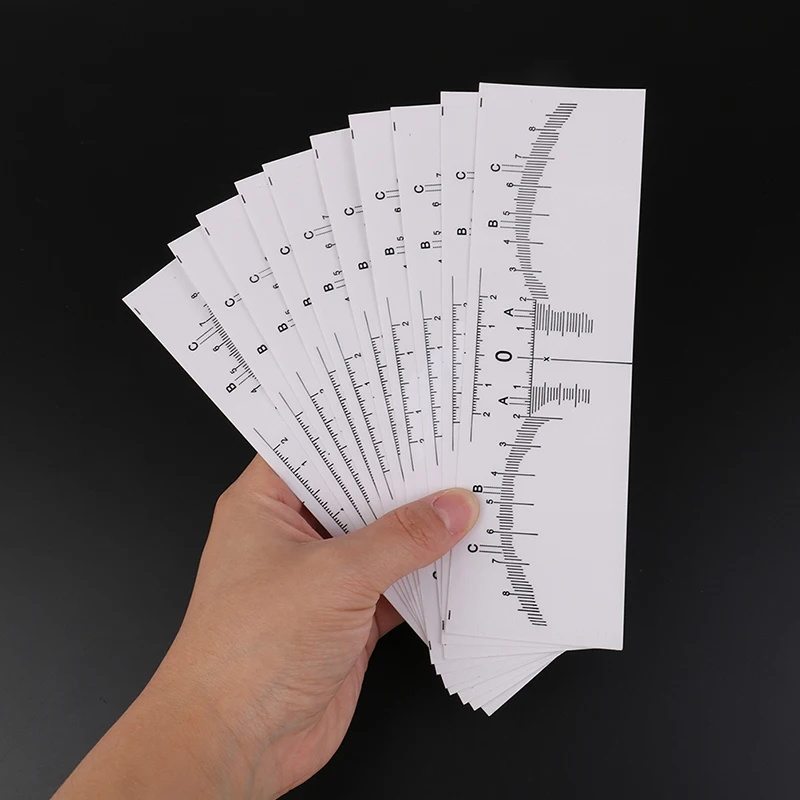 

10pcs/lot Tattoo accesories Disposable Microblading Makeup Brow Measure Eyebrow Guide Ruler Permanent Tools