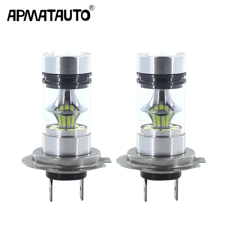 2x H7 White 12V 1200lm LED fog Daytime Running Light Kit Canbus Decoders For Audi Mercedes