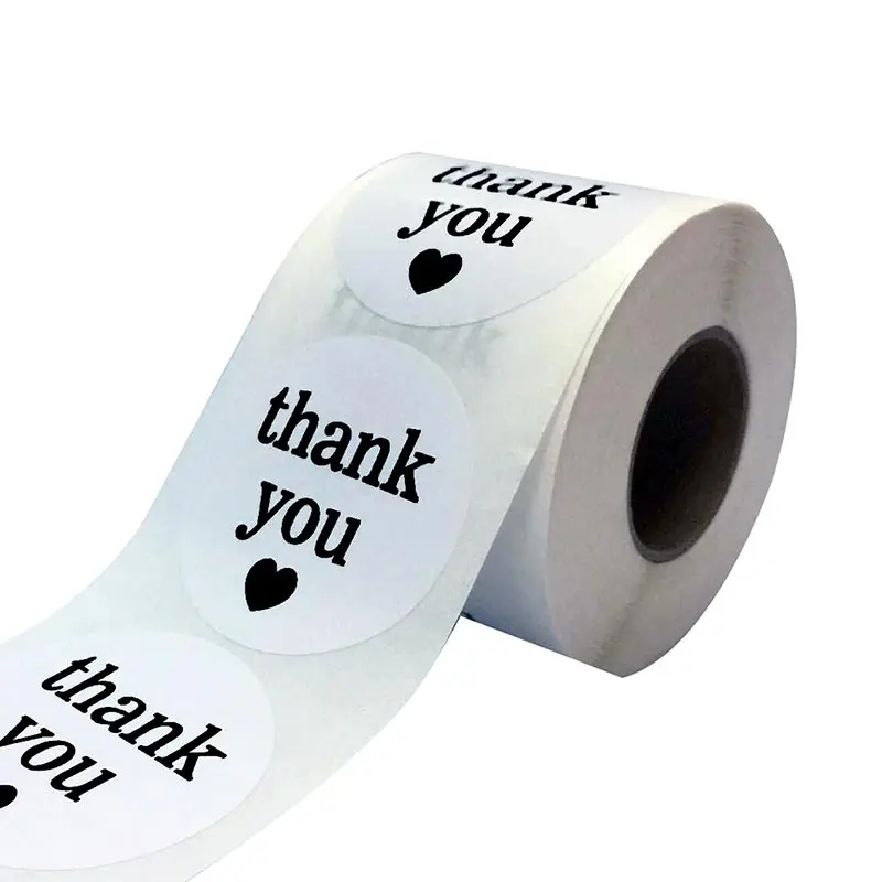 XFasten 2 Thank You Stickers Black 500 Gold Foil Sticker Label Per Roll XFasten 2 Thank You Stickers Black 500 Gold Foil Sticker Label Per Roll