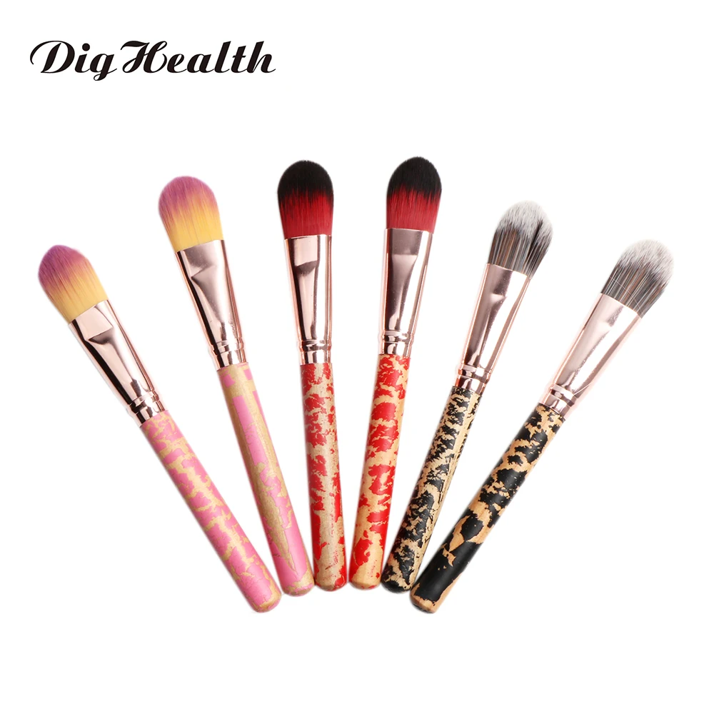 

2019 New 1pcs Face Makeup Cosmetic Brush Wooden Handle Mask Painting Brush Powder Foundation Flat Top Brushes