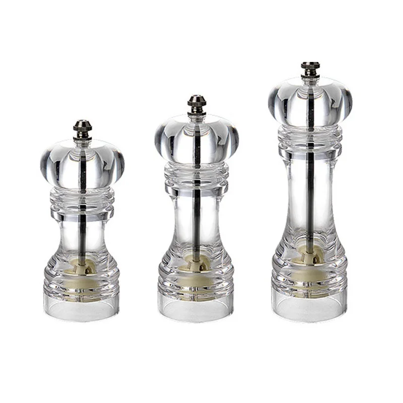 

1PC Salt and Pepper Grinder Salt and Pepper Mills Ceramic Rotor with Strong Adjustable Coarseness Acrylic Transparet KitchenTool