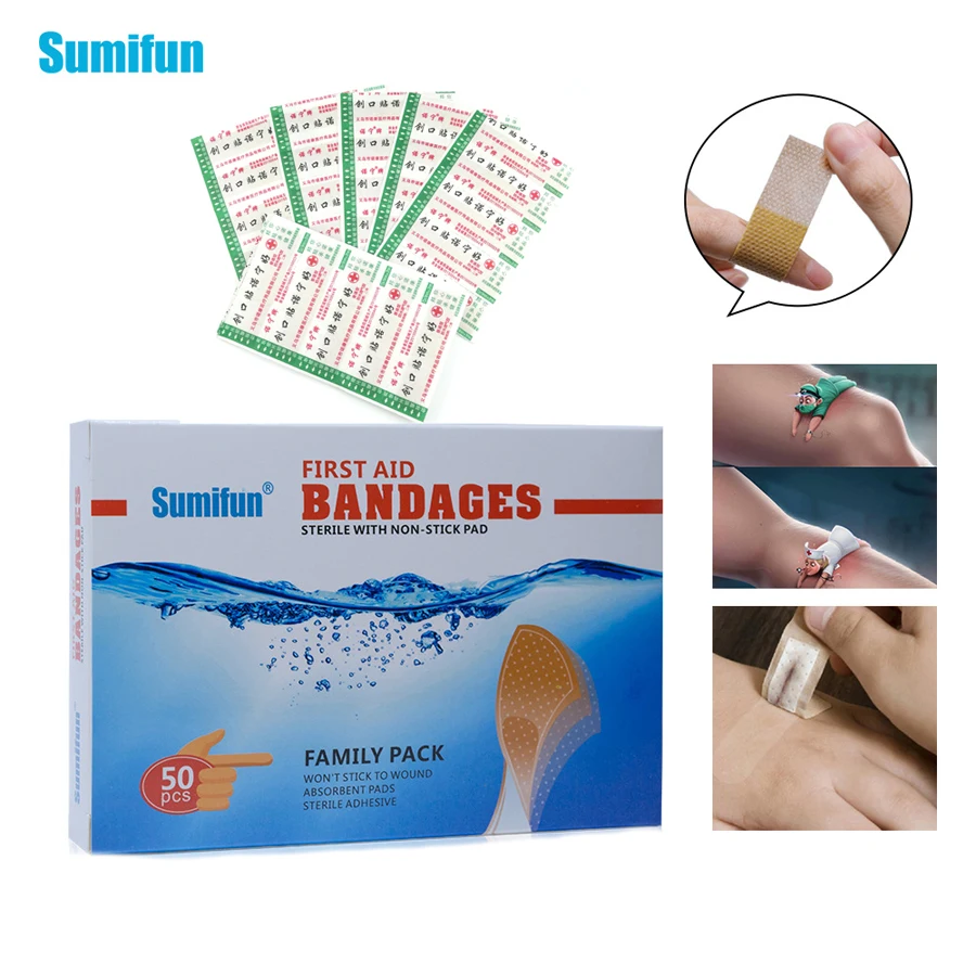 100Pcs/2Box Band-Aid Brand Flexible Fabric Adhesive Bandages For Minor Wound Care Plaster Bandage Strips