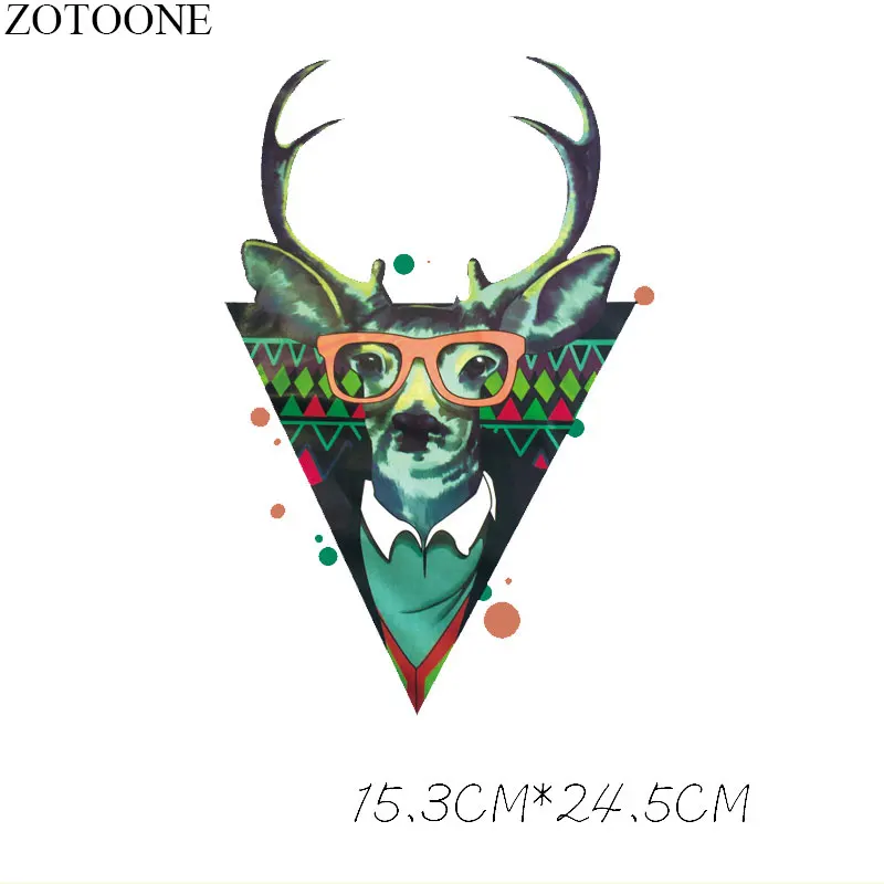 

ZOTOONE Christmas Deer Heat Transfers for Clothes DIY Iron-On Transfers Thermal T-Shirt Fashion Patch Applique Stickers Fabric