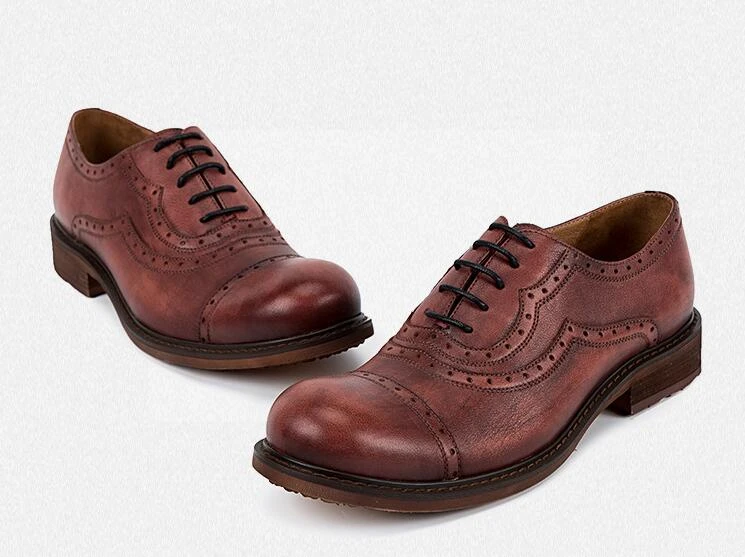 vintage brogue handmade leather shoes