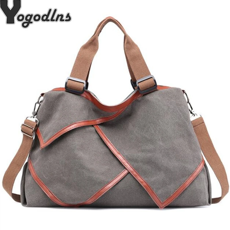 

Multifunction Patchwork Canvas Handbag High Capacity Women Tote Shoulder Bag Big Size Simple Style Large Shopping Travel Bags