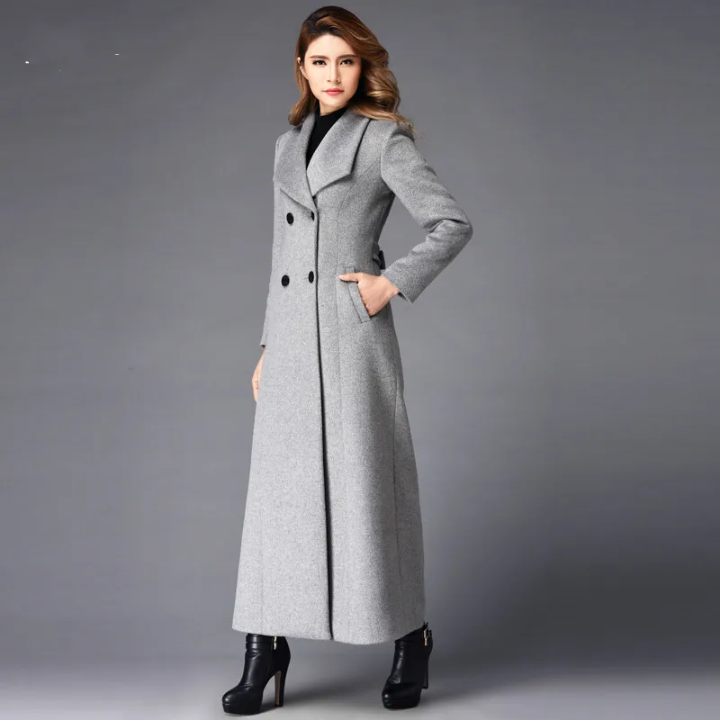 Boutonnage La Trench 2018 Long Veste Laine Automne Double De Manteau Longue Outwear Femmes Manteaux Mode Hiver Taille Nouvelles Plus Mince aAqrwWTaf