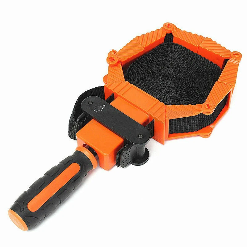 

Orange Non-Slip 25mm*4m Woodworking Band Clamp Strap With 4 Clamp Splices Kit Pure Nylon TPR Injection Plastic Handle