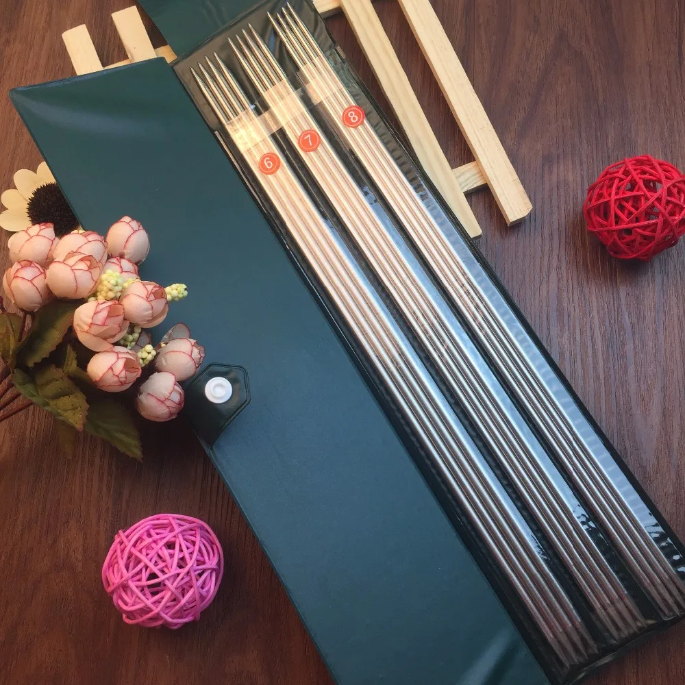 

Free Shipping 11size/Set Stainless steel Straight knitting needles set 25CM crochet hooks knitting needles set Size 6-16
