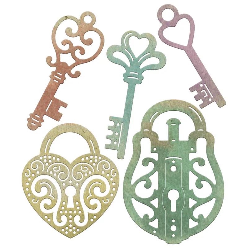

Locks and Keys Set Metal Cutting Dies Stencil for DIY Scrapbooking Photo Album Embossing Paper Cards Crafts Diecuts New 2018