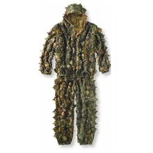 3D листья камуфляж пончо плащ стелс костюмы открытый лесной CS игры одежда универсальный для охоты стрельба