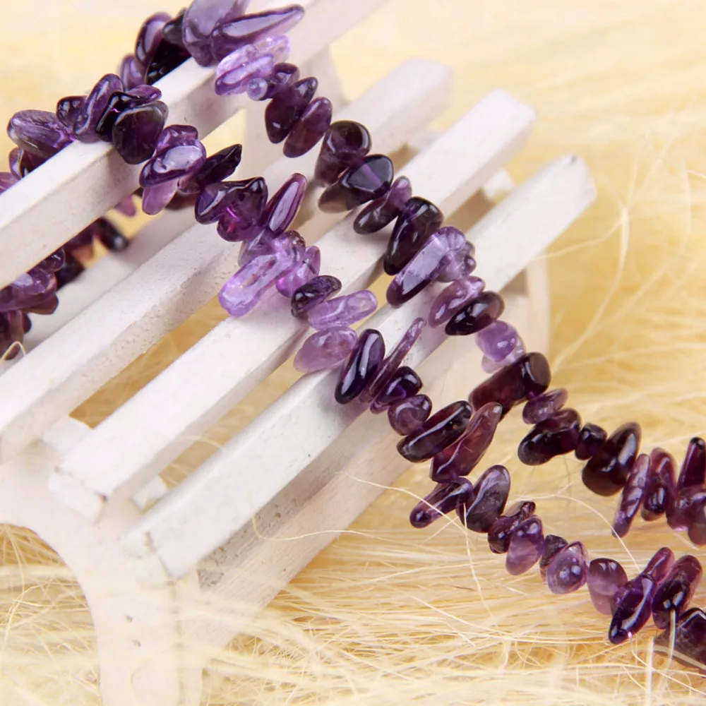 yaye 1pc Natural Amethyst Quartz Crystal Tumbled Stones Beads Strand