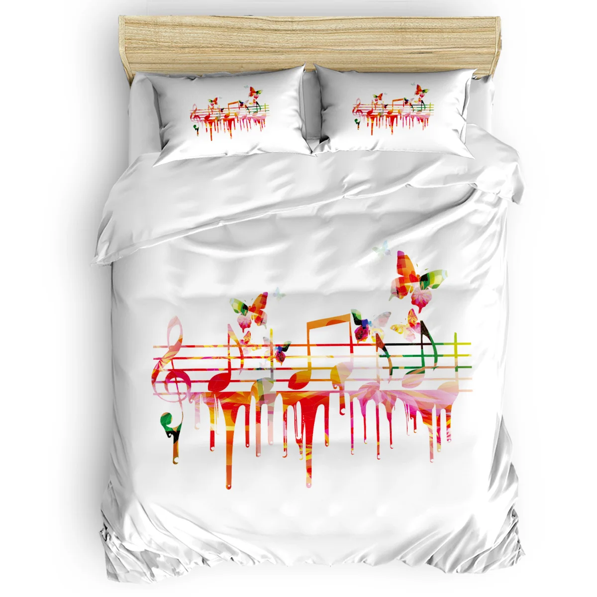 

Musical Note Bedding Sets Duvet Set Covers 3 Piece Bedding Sets Quilted Duvet Set Polyester Fabric Independence Day Comforter