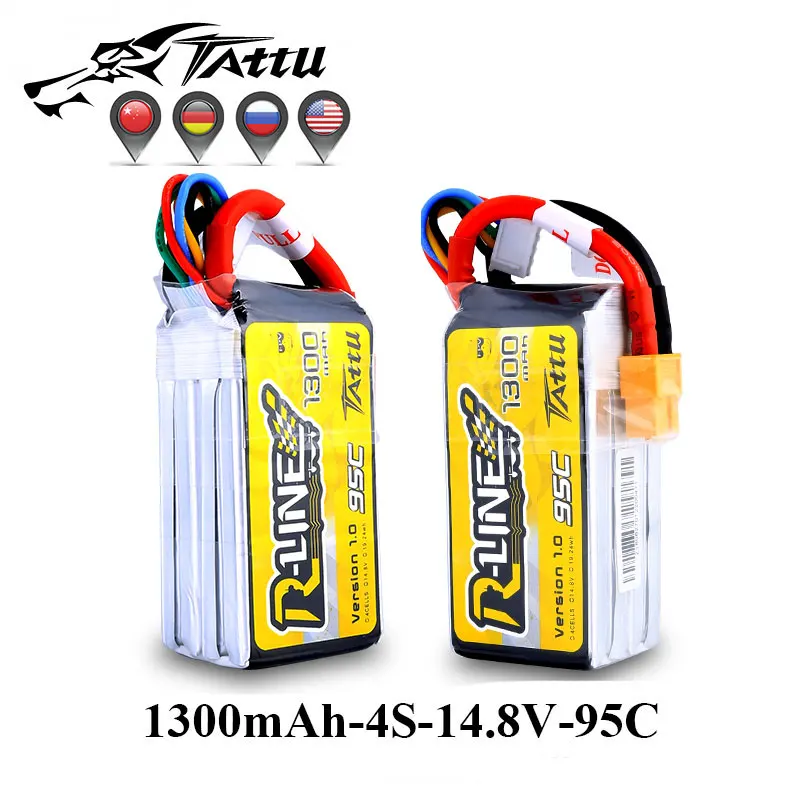 

Tattu R-Line Battery 1300mAh 95C-190C 4S 14.8V with XT60 Connector for DIY FPV Drone Professional RC Hobby Accessories