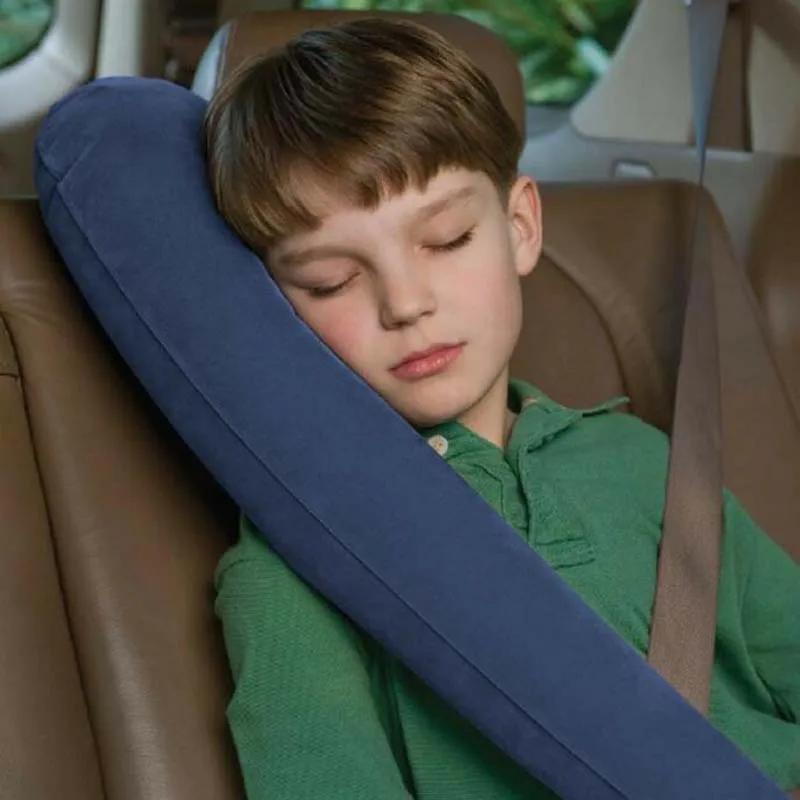 

Solid Color Pro Side Sleep U-Shape Pillow Inflatable Travel Pillow Neck Supporter Headrest Body Cushion Car Pillow Kid Adult Fit