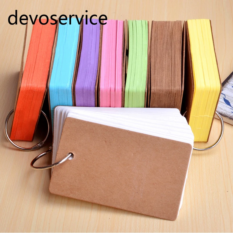 

Cute Candy Color Recite words Blank Kraft Paper Memo Pads Portable Notepads Words Cards Kids Gift Stationery School Supplies