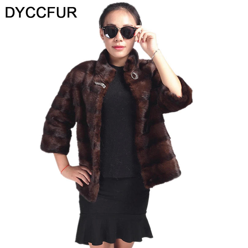 Buy DYCCFUR 2018 new real fur coat natural Mink fur