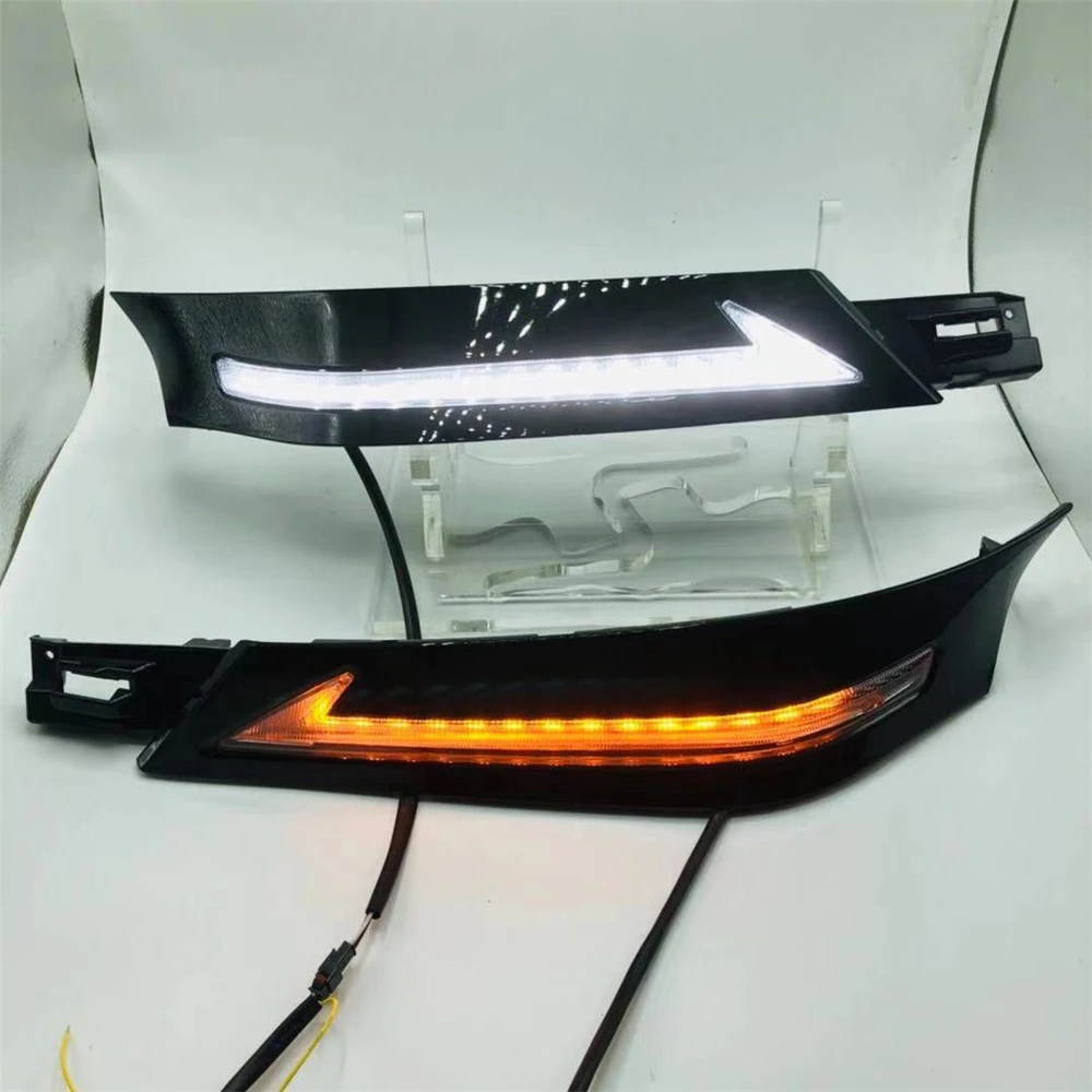 2 шт. светодиодный дневной свет для Toyota Vellfire 30 2016 2017 2018 с Бег siganls 12v дневные ходовые
