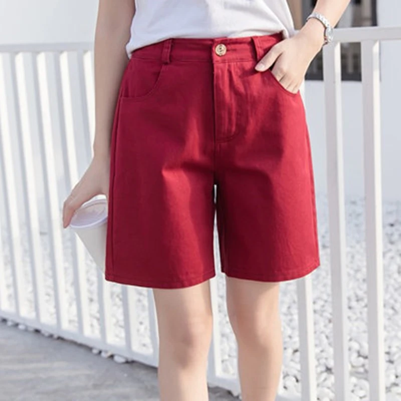 

90% Cotton Shorts Women Hot Summer Casual Straight Quality Shorts Pantalones Cortos Mujer Short Femme Plus Size Cotton