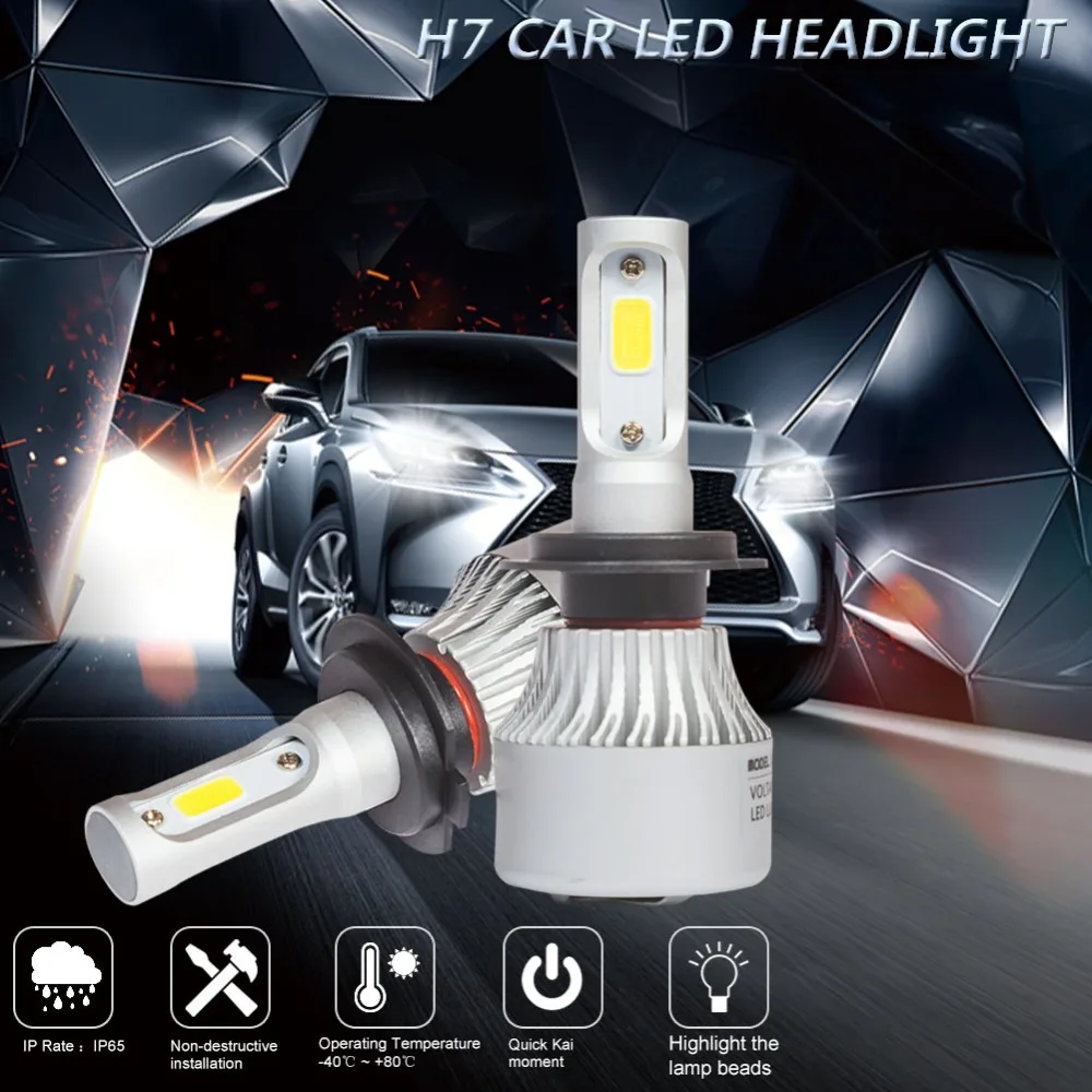 1set H7 8000lm LED Headlight Kit LED Chip h7 Car Auto Conversion Kit