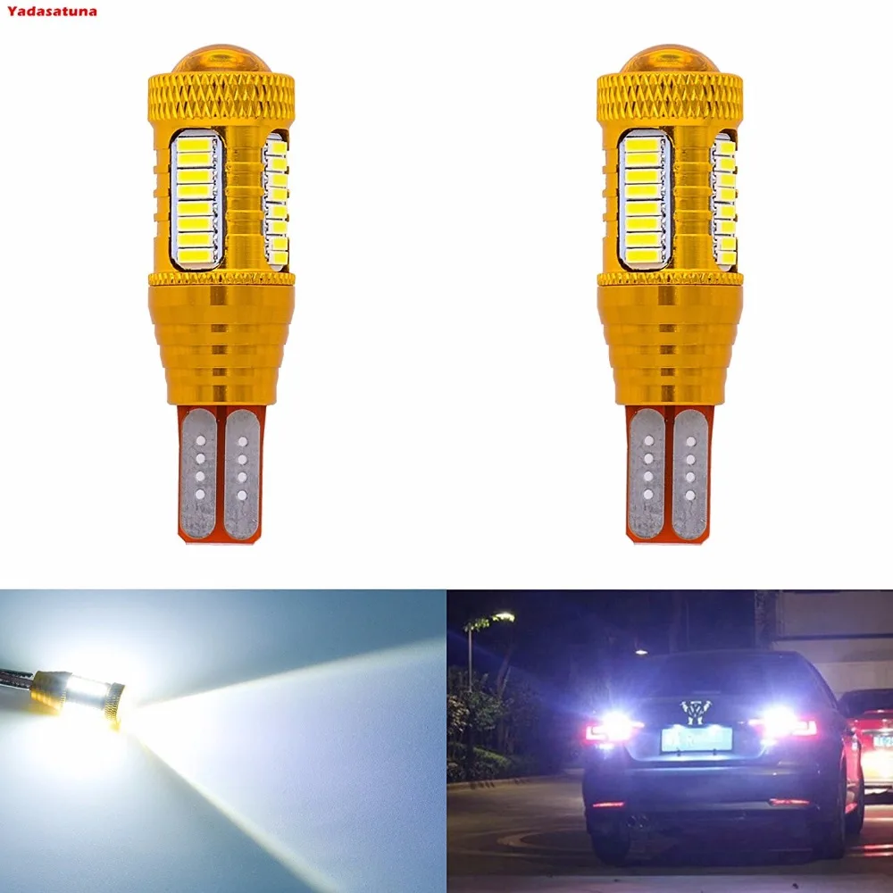 2*Super White T15 W16W 32 SMD 4014 LED Chip Lens Car LED Canbus Error