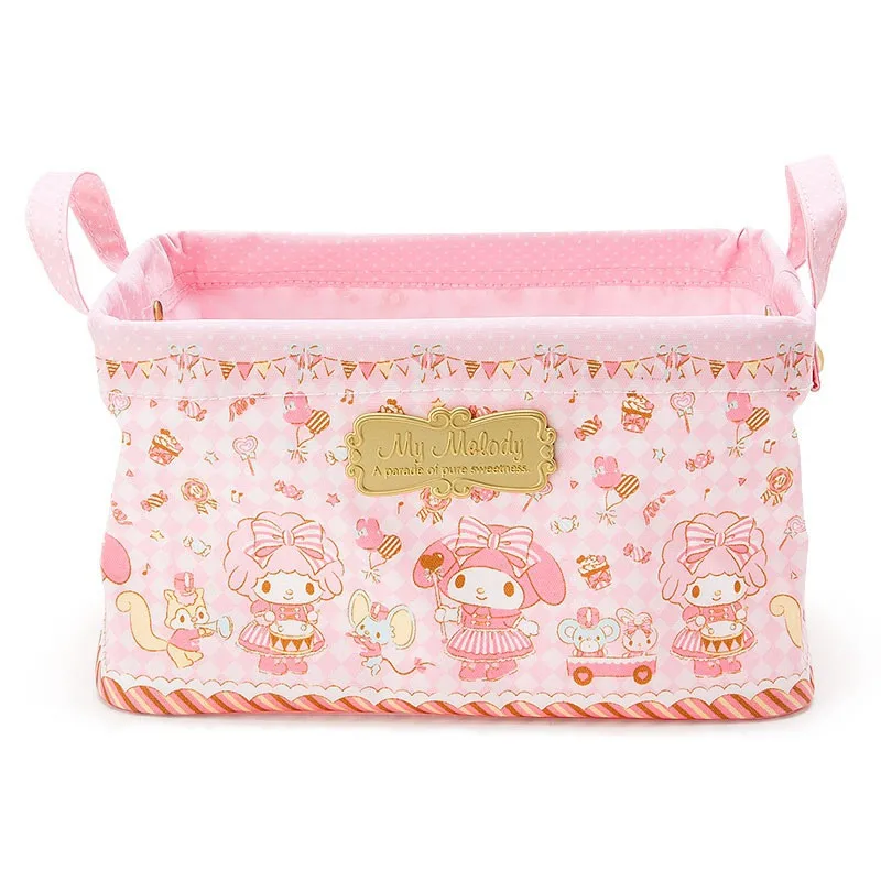

Cute Pink Cartoon My Melody Foldable Cloth Storage Box Makeup Bag Make Up Box Cosmetic Bags Women Beauty Case