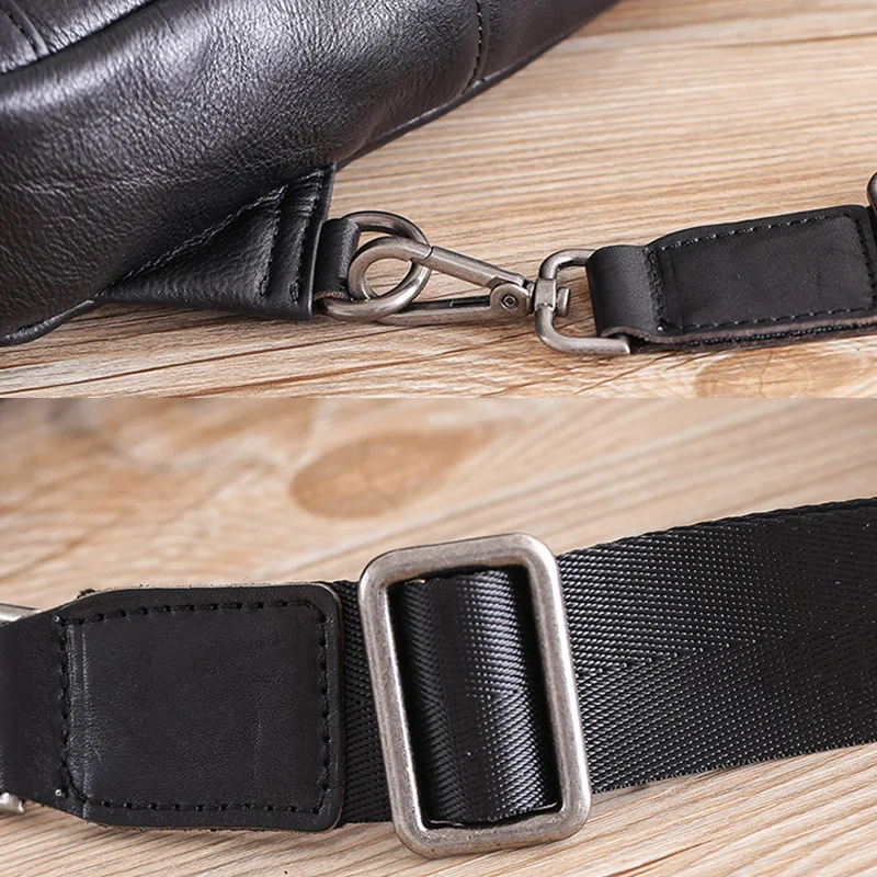 AETOO Chest bag, male leather casual single shoulder crossbody bag, large capacity men's head layer cowhide chest Bag