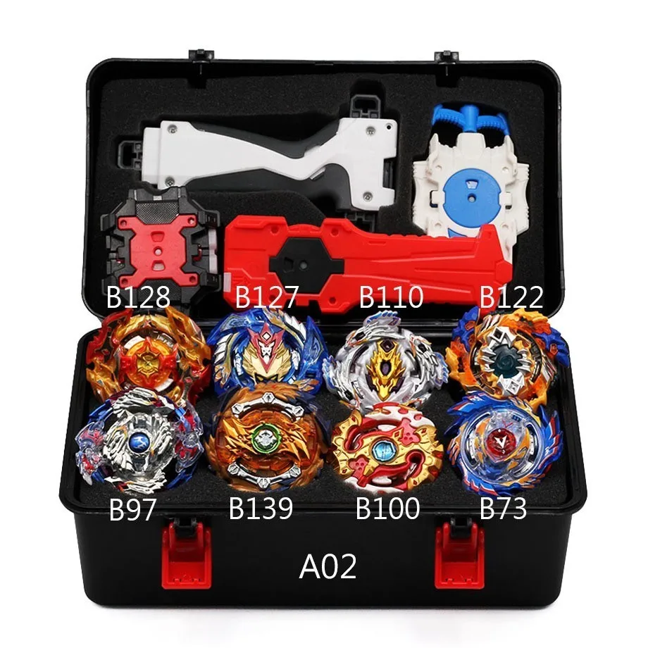 Топ Beyblade Burst Bey Blade игрушка из металла Funsion Bayblade набор коробка для хранения с ручкой пусковая пластиковая коробка игрушки для детей - Цвет: A02