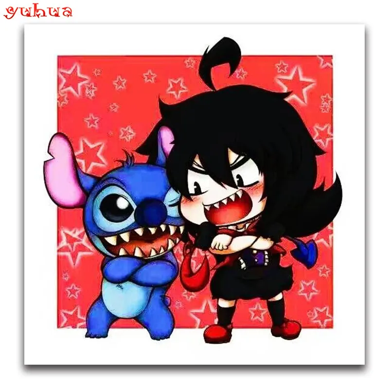 5D DIY Diamond painting Cross stitch Cartoon Stitch Full Square Diamond mosaic colorful Disney Round Diamond embroidery Animal_