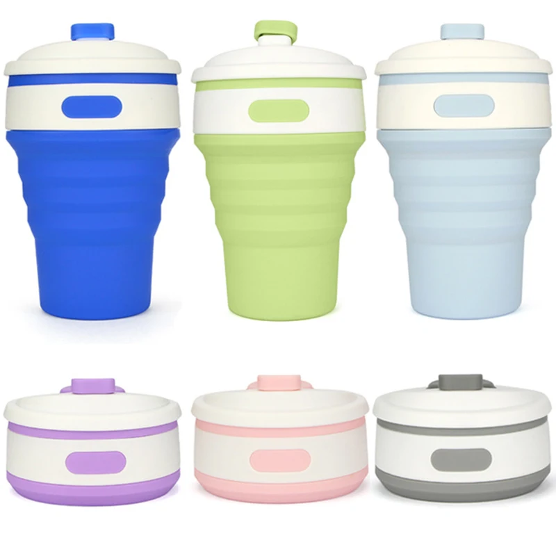 350ML Silicone Water Bottle Outdoor Travel Retractable Folding