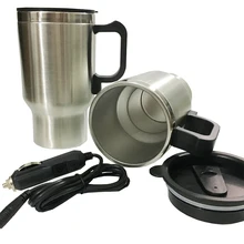 12 V Coche Taza Calefacción Eléctrica Calentador de Tazas de Agua Hirviendo Hervidor de Coches Térmica Botella Taza de Café Del Coche Auto Adaptador 450 ML
