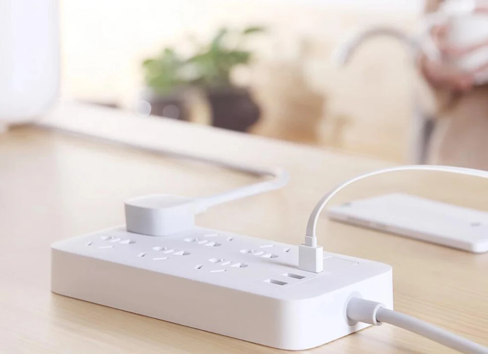 XIAOMI MIJIA Smart Power Strip 2A Fast Charging 3 USB Extension Socket Plug 6 Standard Socket Adapter 1.8m 100% Original (5)