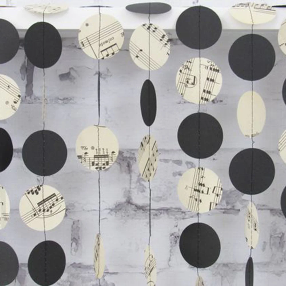 2m/6.5ft Sheet Music Garland Music Note Paper Circ...