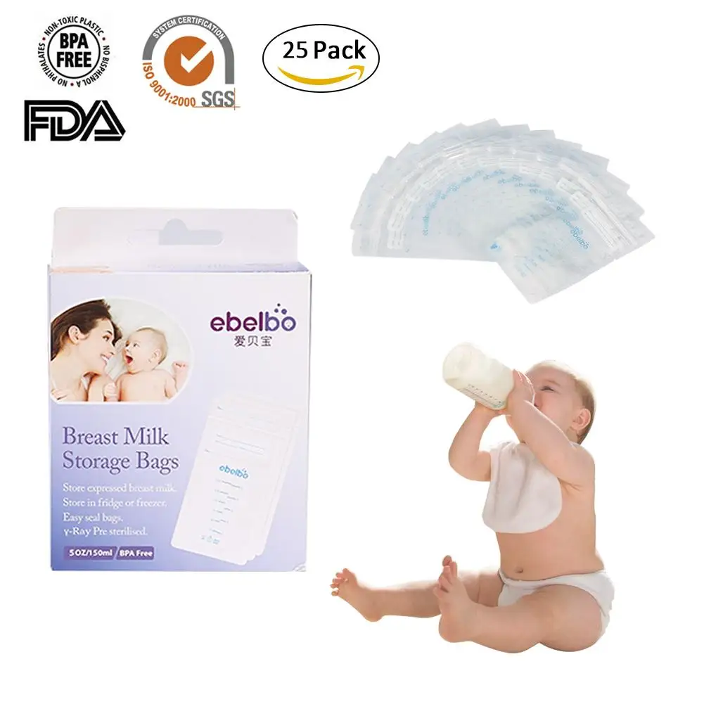 

150 ML Breastmilk Storage Bags With Convenient Pour Spout and Patented Double Zipper Seal Ideal for Storing Freezing Breastmilk